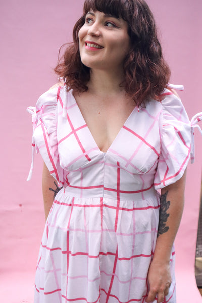 Marshmallow Dress - Pink Lattice