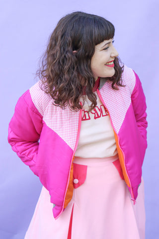 Pink Puffy - Hot Pink + Gingham