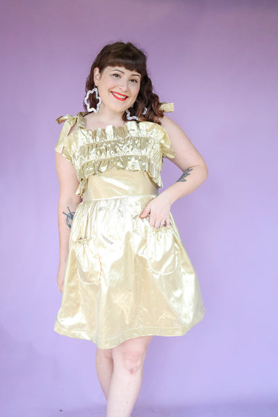 Golden Frills Dress - Four of a kind!