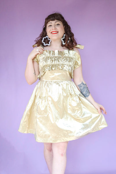 Golden Frills Dress - Four of a kind!