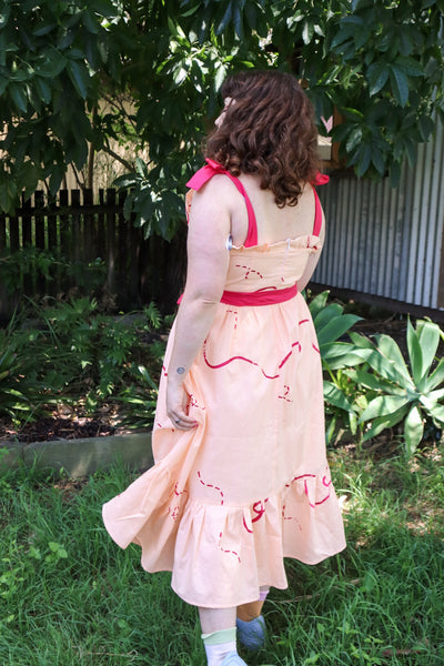 Stitches + Seams Dress - Pink + Apricot