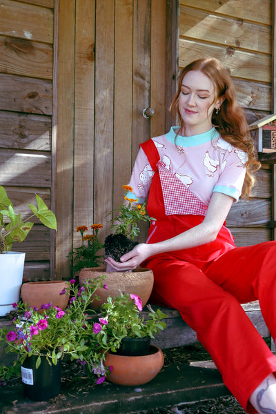 Gatherer Overalls - Cherry Red