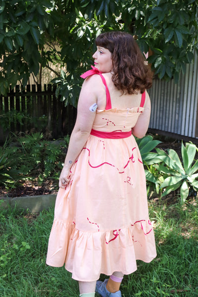 Stitches + Seams Dress - Pink + Apricot