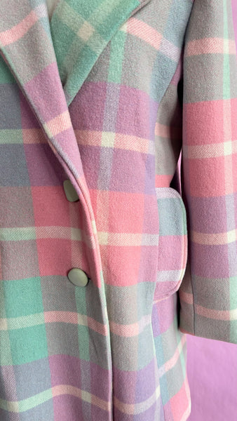 Blanket Coat - Pastel Pink + Green