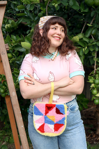 Patchwork Tuilt Clutch - Sunny Slice