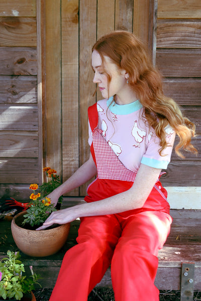 Gatherer Overalls - Cherry Red