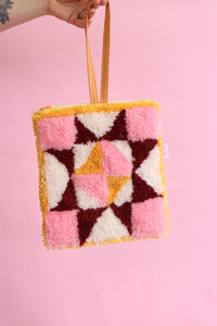 Patchwork Tuilt Clutch - Golden Retro