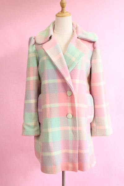 Blanket Coat - Pastel Pink + Green