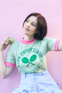 Low Energy League Tshirt - Mint + Pink - Fake Sports