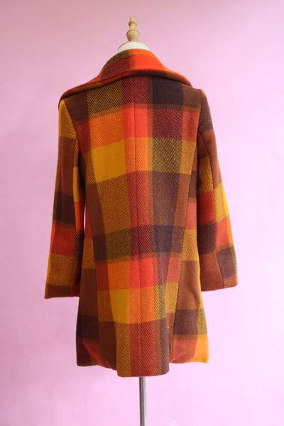 Blanket Coat - Orange + Brown