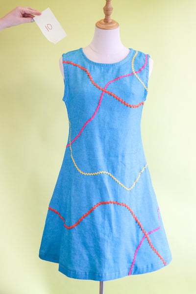 Ric Rac Shift Dress - Blue Skies