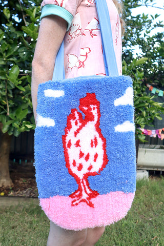 Tufted Chook Bag - Blue Skies