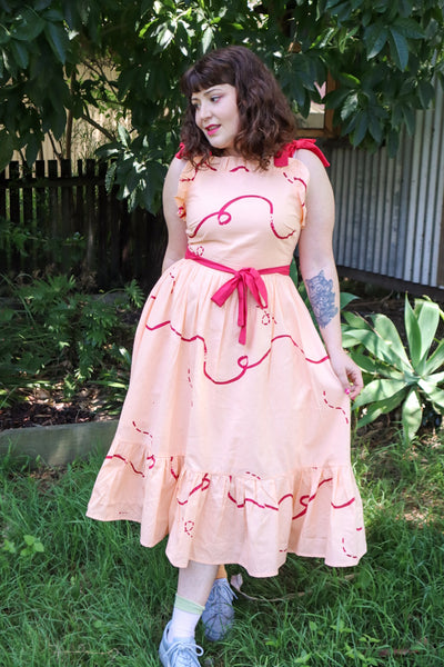 Stitches + Seams Dress - Pink + Apricot