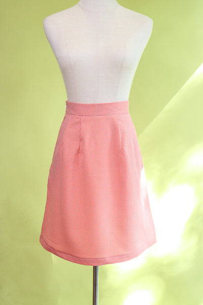Pastel Power Skirt - Vintage Orange Houndstooth