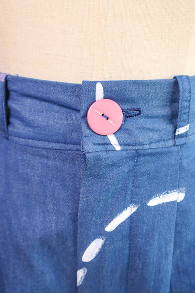 Stitches and Seams Pants - Blue Chambray