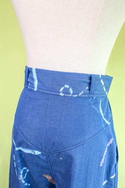 Stitches and Seams Pants - Blue Chambray