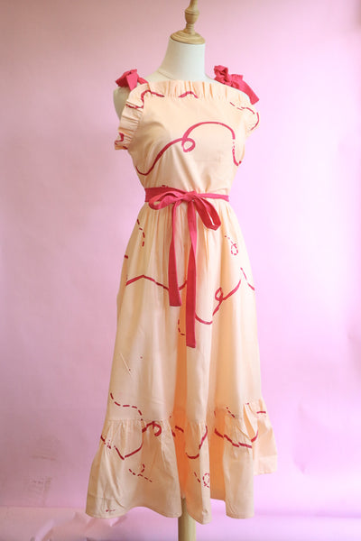 Stitches + Seams Dress - Pink + Apricot