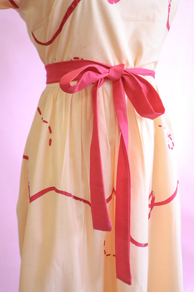 Stitches + Seams Dress - Pink + Apricot