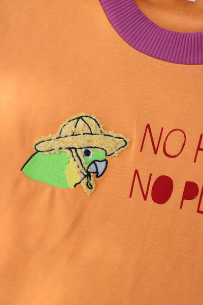 No Hat No Play Tshirt - Pastel Orange + Pink