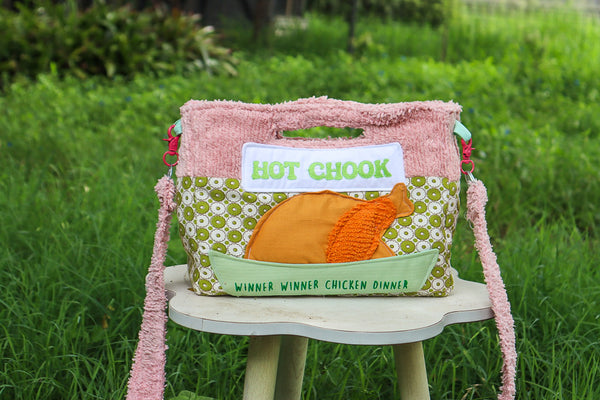 Hot Chook Bag - Fluffy Pink + Vintage Green