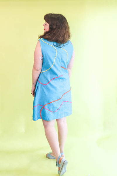 Ric Rac Shift Dress - Blue Skies