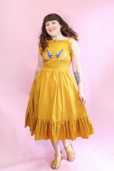 Fairy Wren Dress - Mustard