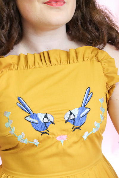 Fairy Wren Dress - Mustard