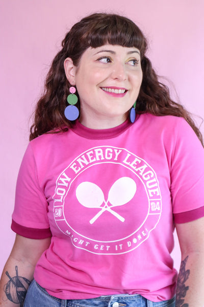 Low Energy League Tshirt - Fake Sports - Double Pink