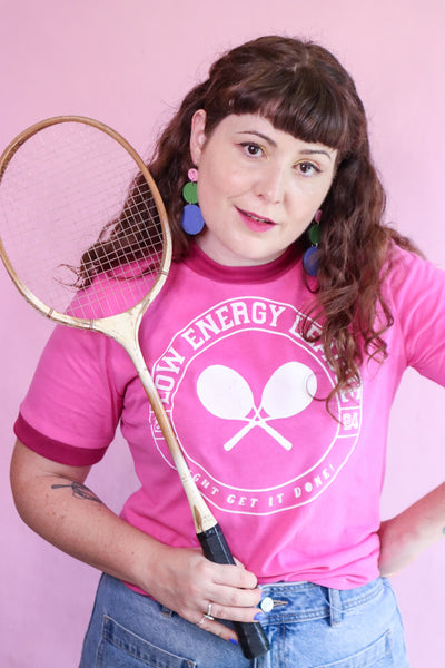 Low Energy League Tshirt - Fake Sports - Double Pink