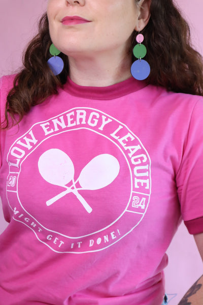 Low Energy League Tshirt - Fake Sports - Double Pink