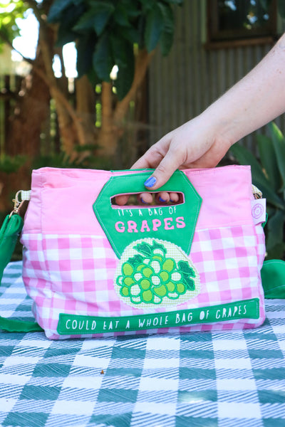 Grape Bag - Pink Gingham
