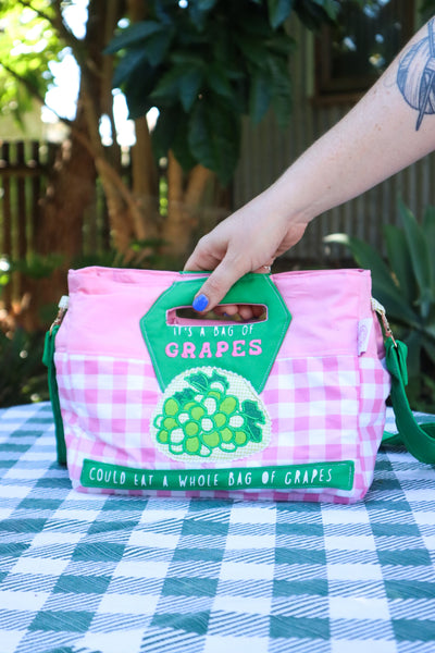 Grape Bag - Pink Gingham