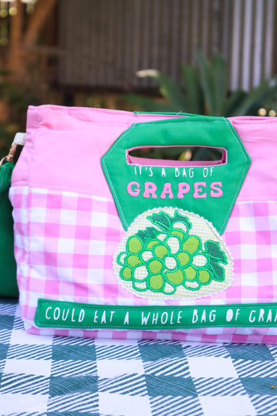 Grape Bag - Pink Gingham