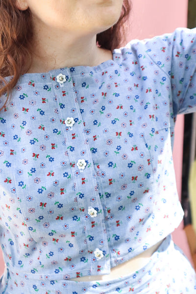 Flower Denim Twin Set