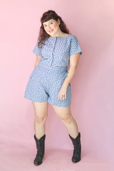 Flower Denim Twin Set