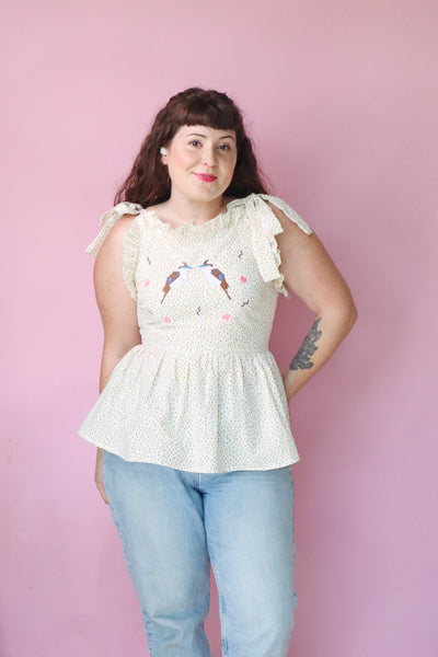 Kookaburra Flounce Top - Dot’s and Dashes