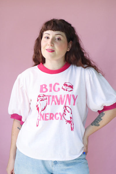 Big Tawny Energy T-shirt - Dark Pink + Pale Pink