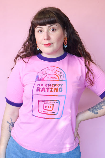 No Energy Rating T-shirt - Bubblegum Pink