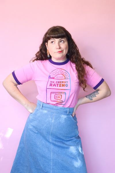 No Energy Rating T-shirt - Bubblegum Pink