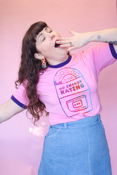 No Energy Rating T-shirt - Bubblegum Pink