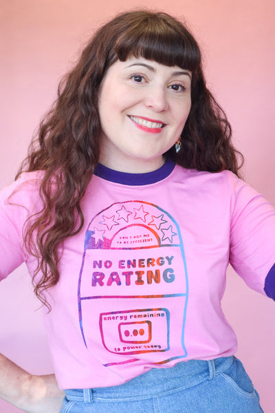 No Energy Rating T-shirt - Bubblegum Pink