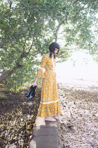 Stevie Dress - Dusty Pink Garden