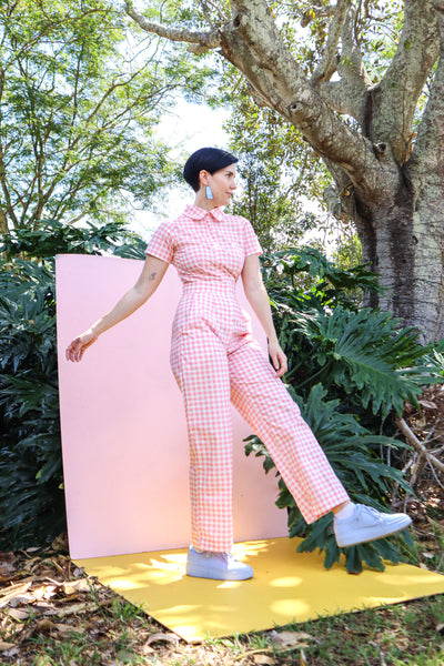 Pink Gingham Boilersuit - Small batch!