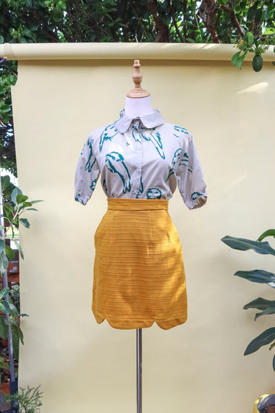 Scallop Skirt - Vintage Mustard