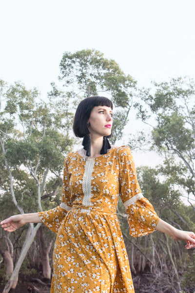 Stevie Dress - Dusty Pink Garden