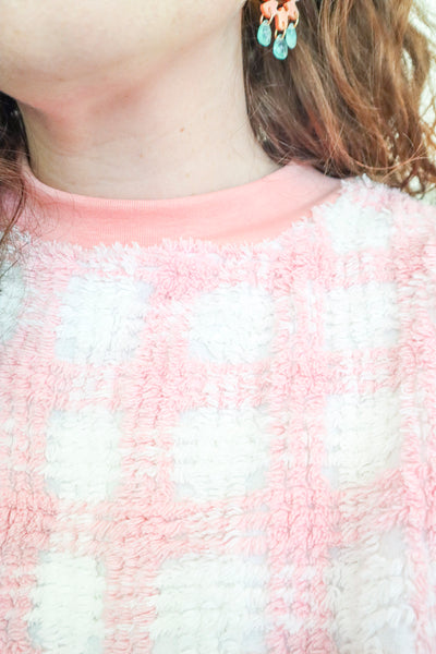 Fluffy Tee - Pink Gingham
